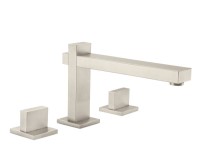 Flat Spout, Modern Tub Filler with Square Paddle Handles