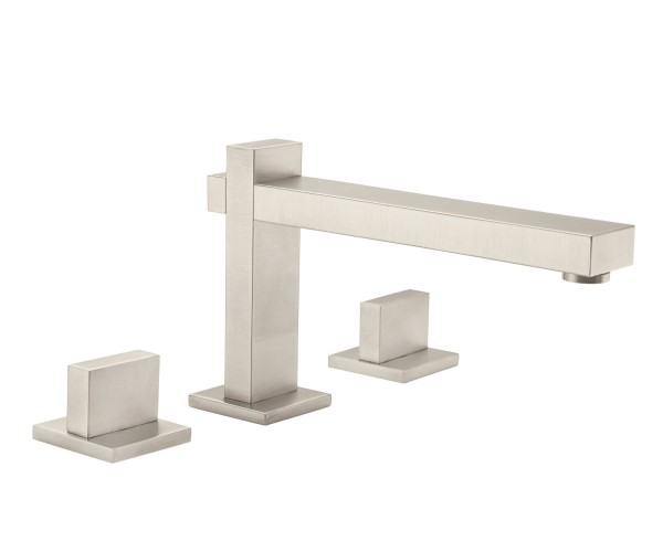 High arc, Modern Tub Filler with Square Handles