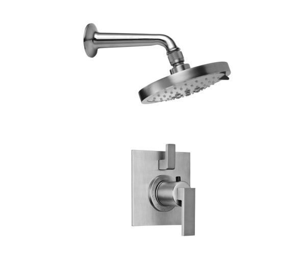 Round Multi-Function Shower Head, Shower Arm, Square Control with Morro Bay Handle