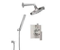 Round Multi-Function Shower Head, Hand Shower on Hook, Square Control with Morro Bay Handle