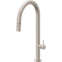Tall Curving Spout, Pull-down Spray, Short Stick Handle