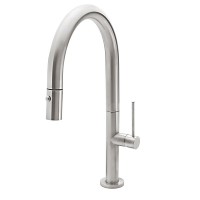 Curving Spout, Pull-down Spray