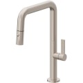 Quad Square Spout, Pull-down Spray, Flat Blade Handle