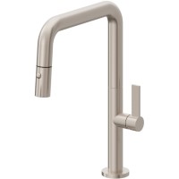 Quad Square Spout, Pull-down Spray, Flat Blade Handle