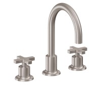 Widespread Faucet, Curved Spout, Cross Handles
