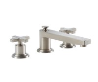 Low Square Spout, Cross Handles with Round Bases