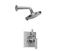 Round Multi-Function Shower Head, Shower Arm, Square Control with Rincon Bay Handle