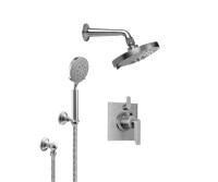 Multi-Function Shower Head, Shower Arm, Hand Shower on a Hook, Flat Back Plate