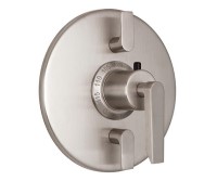 Round Trim Plate, Lever Handle, 2 Controls