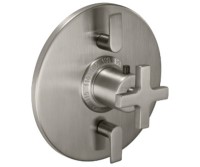 Round Trim Plate, Cross Handle, 2 Controls