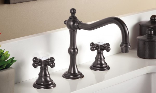 Salinas Widespread Faucet in Espresso Bronze with Cross Handles