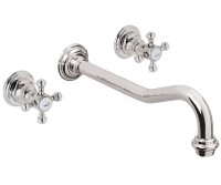 Long Reach Wall Mount Sink Faucet, Cross Handles