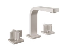 Metal Cross Handle Sink Faucet, Flat Bent Spout