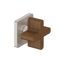Teak Cross Handle, Square Plate