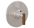 Round Back Plate, Teak Lever Handle