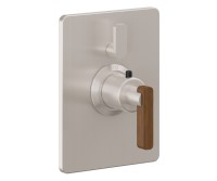 Rectangle Back Plate, Teak Lever Handle