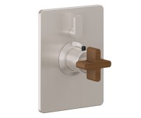 Rectangle Trim Plate, Teak Cross Handle