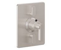 Rectangle Back Plate, Metal Lever Handle, 2 Smaller Controls