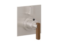 Flat Back Plate, Teak Lever Handle