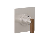 Flat Back Plate, Teak Lever Handle