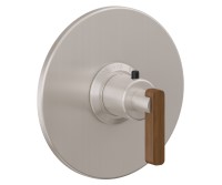 Round Back Plate, Teak Lever Handle