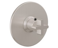 Round Back Plate, Metal Cross Handle