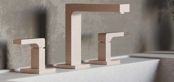 Solimar Widespread Sink Faucet, Modern Square Style