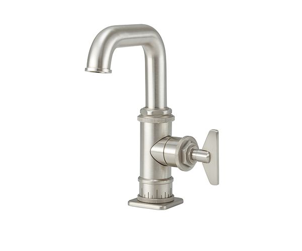 Single Hole Faucet with Squared Low Spout, Blade Side Handle