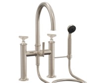 Tall Curving Spout, Bridge Style Tub Filler, Blade Handles