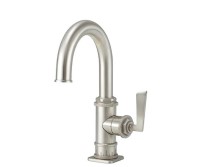 Single Hole Faucet with Curving Spout, Lever Side Handle