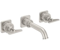 Wall Faucet, Square Base, Tubular Spout, Blade Handles