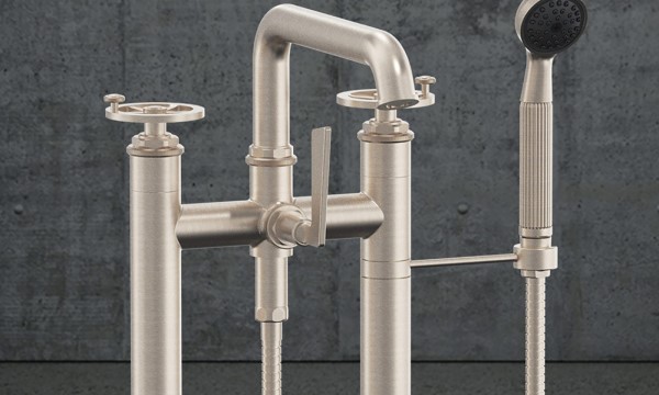 Steampunk Bay 8508W-ETF Two Post Freestanding Tub Faucet