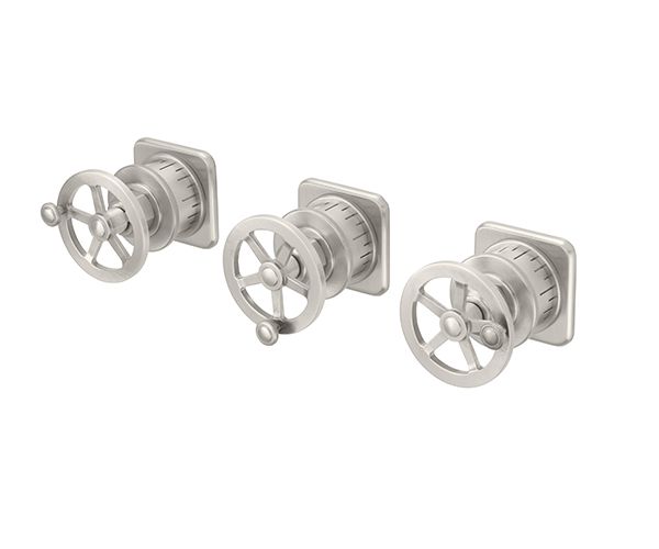 Hot, cold & diverter, 3 wheel handles