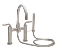 Modern Bridge Style Tub Filler, Curving Spout, Lever Handle