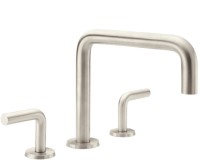 Squared Spout Widespread Faucet with Round Lever Handles