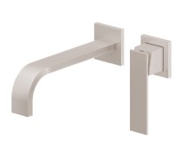 Square Style 2 Hole, Long Spout Single Handle Wall Faucet