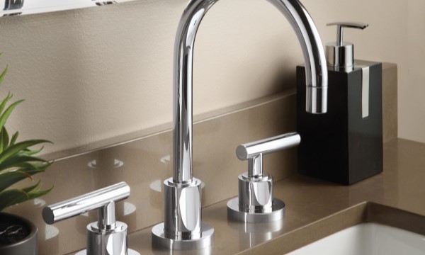 Contemporary, Square Tiburon Widespread Sink Faucet