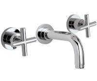 Tub Spout, Cross Handle, Wall Mount Faucet, Round Design