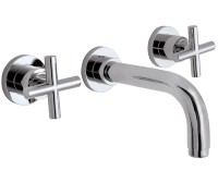 Modern Tub Faucet, Tube Spout, Cross Handles