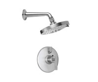 Round Multi-Function Shower Head, Shower Arm, Square Control with Tuburon Handle