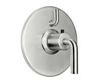 Round Trim Plate, Smooth Lever Handle, 1 Smaller Control