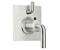 Square Trim Plate, Smooth Lever Handle, 1 Smaller Control