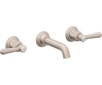 Traditional Wall Mount Sink Faucet, Lever Handles