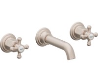 2 Handle Wall Sink Faucet, Cross Handles
