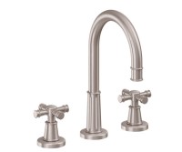 Plain Top Cross Handle with Tall Arching Spout Sink Faucet