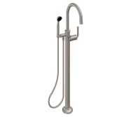 Freestanding Single Post Tub Filler, Hand Shower, Lever Handle