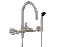 Wallmount Tub Filler, Curved Spout, Lever Handle