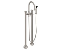 Decorative Top Cross Handles, 2 Leg Freestanding Tub Filler with Handshower