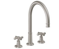 Decorative Top Cross Handle Deck Mount Tub Filler