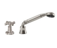 Decorative Top Cross Handle Deck Mount Handshower with Diverter